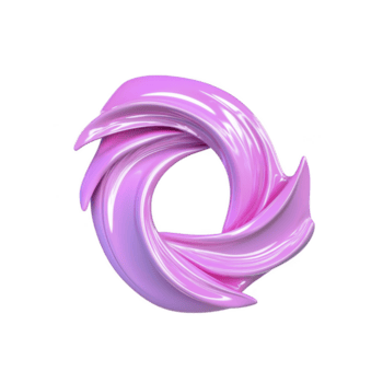 vibrant, abstract 3D swirl in shades of pink and purple, creating dynamic and modern design. glossy texture and smooth curves evoke sense of motion and creativity png