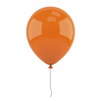 orange ballong med skinande yta och svart sträng är flytande mot genomskinlighet bakgrund. ballong vibrerande Färg och glansig Avsluta skapa glad och festlig utseende png