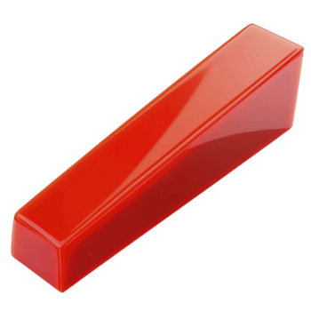 strak, glanzend rood rechthoekig prisma met glad oppervlakte en scherp randen, reflecterend licht. levendig kleur en modern ontwerp maken het visueel opvallend png