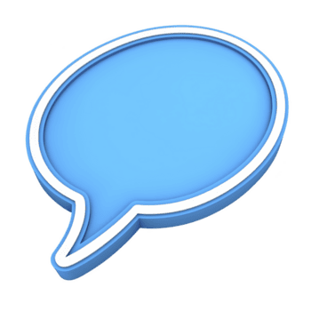 Blau Rede Blase mit Weiß Umriss, symbolisieren Kommunikation und Gespräch. einfach Design ist häufig benutzt im Digital Medien zu vertreten Dialog oder Nachrichtenübermittlung png