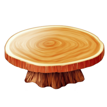 il giro di legno tavolo con naturale finire e rustico disegno, con albero tronco base e liscio superficie, Perfetto per aggiungendo toccare di natura per qualunque spazio png