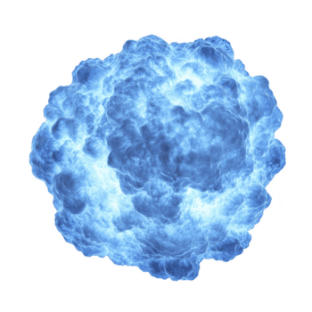 vibrerande blå explosion moln med dynamisk energi och lysande ljus effekter, liknar kraftfull brista eller kosmisk händelse. bild fångar intensitet och rörelse av explosion png
