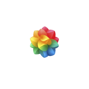 vibrant, multicolored abstract flower design with overlapping translucent petals creates captivating visual effect. symmetrical arrangement and bright colors evoke sense of harmony and creativity png
