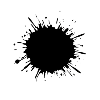 groß schwarz Tinte Spritzer mit irregulär Kanten und dynamisch spritzt ausstrahlen nach außen, Erstellen Fett gedruckt und künstlerisch Wirkung. Spritzer ist einstellen gegen transparent Hintergrund, Herstellung es vielseitig png