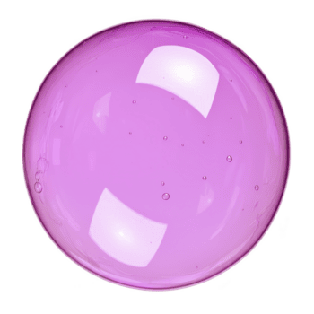 translucent pink soap bubble with glossy surface reflects light, creating mesmerizing effect. Tiny air bubbles are visible within, adding texture and depth to delicate sphere png