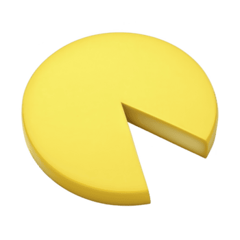 yellow pie chart with missing slice represents data visualization and analysis. bright color and simple design make it effective for illustrating statistical information png