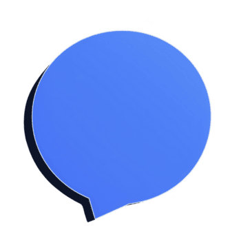 blå Tal bubbla ikon med skugga på transparent bakgrund, symboliserar kommunikation eller meddelanden. enkel design är idealisk för digital gränssnitt eller grafisk design projekt png