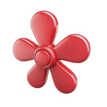 skinande röd blomma formad objekt med glansig Avsluta och slät, avrundad kronblad, liknar dekorativ eller konstnärlig design. vibrerande Färg och enkel form skapa lekfull och glad utseende png