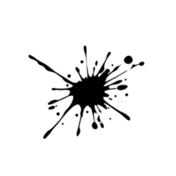 schwarz Tinte Spritzer mit irregulär Kanten und Tröpfchen ausstrahlen nach außen, Erstellen abstrakt und dynamisch Design. Spritzer ist einstellen gegen einfach Hintergrund, betonen es ist Fett gedruckt und künstlerisch Aussehen png