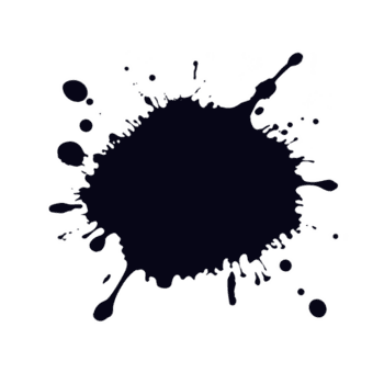 negro tinta salpicar con irregular bordes y gotas radiante exterior, creando dinámica y artístico efecto. salpicar es conjunto en contra llanura fondo, enfatizando sus negrita forma png