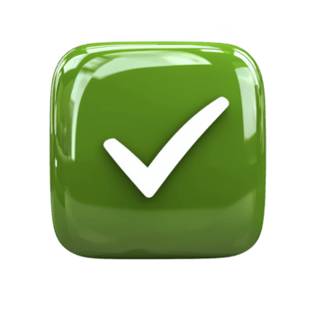 glansig grön 3d kolla upp mark ikon symboliserar godkännande eller Framgång. skinande yta och avrundad kanter ge den modern, digital utseende, ofta Begagnade i appar eller webbplatser png