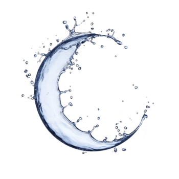 mezzaluna sagomato spruzzo di acqua le forme dinamico e fluido design contro trasparenza sfondo, cattura movimento e energia. acqua appare per essere congelato nel volta, la creazione di Impressionante visivo effetto png