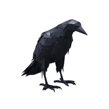 geométrico ilustración de cuervo caracteristicas angular formas y oscuro color paleta, creando moderno y artístico representación de pájaro. diseño enfatiza agudo líneas y minimalista estilo png