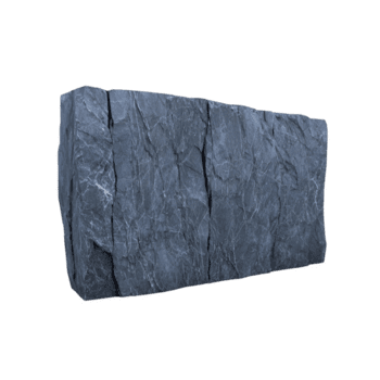 di grandi dimensioni, rettangolare bloccare di buio grigio pietra con visibile crepe e ruvido struttura, somigliante naturale roccia formazione. superficie appare aspro e Esposto alle intemperie png