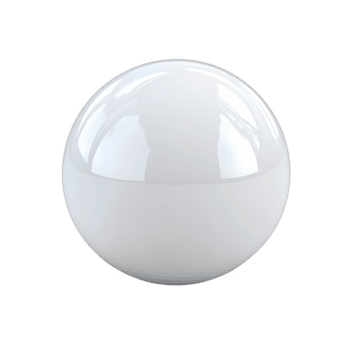 brillante bianca sfera con riflessivo superficie, getto delicato ombre, è isolato su pianura sfondo, la creazione di minimalista e moderno estetico png