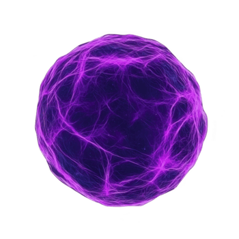 brillante púrpura esfera con intrincado, web me gusta patrones crea fascinante y futurista apariencia en contra transparencia antecedentes. vibrante energía y dinámica líneas sugerir movimiento y misterio png