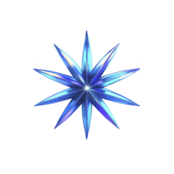 vibrante, simmetrico blu starburst con lucido finire irradia contro trasparenza sfondo, la creazione di Impressionante e dinamico visivo effetto png