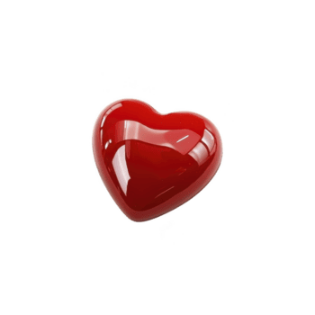 brilhante vermelho coração em forma objeto com lustroso terminar, simbolizando amor e afeição. suave superfície reflete luz, criando vibrante e olho pegando aparência png