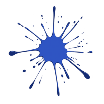 vivace blu dipingere schizzare con dinamico goccioline radiante verso l'esterno crea energico e artistico effetto. spruzzo è isolato trasparenza sfondo, sottolineando suo grassetto colore e astratto modulo png