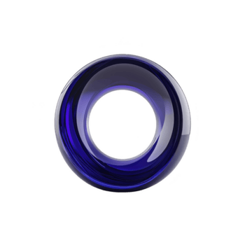 elegant, glansig blå glas ringa med slät, reflekterande yta och ihålig Centrum, skapande modern och elegant utseende. cirkulär form och djup Färg framkalla känsla av lugna och raffinemang png