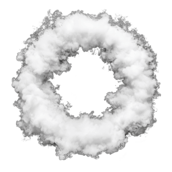 circolare nube di bianca Fumo le forme squillare contro trasparenza sfondo, la creazione di mistico e etereo effetto. Fumo appare morbido e soffice, con ciuffi delicatamente trascinamento via png