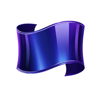 shiny, abstract blue ribbon with glossy finish and smooth curves, set against transparent background, creates modern and elegant design element png