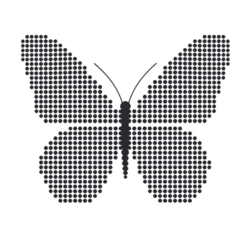 mariposa silueta es creativamente formado utilizando modelo de pequeño, brillante hexagonal formas, dando eso moderno y artístico apariencia. diseño es simétrico y visualmente sorprendentes png