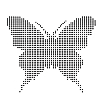 vlinder silhouet is creatief gevormd gebruik makend van patroon van klein, circulaire stippen, creëren modern en abstract ontwerp tegen transparantie achtergrond png