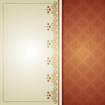 elegante decorativo invitación tarjeta con florecer frontera y modelo antecedentes diseño vector