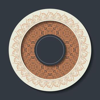 decorative plate with intricate patterns vector