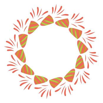 Cracker wreath, Party popper wreath, Festive cracker ring vector