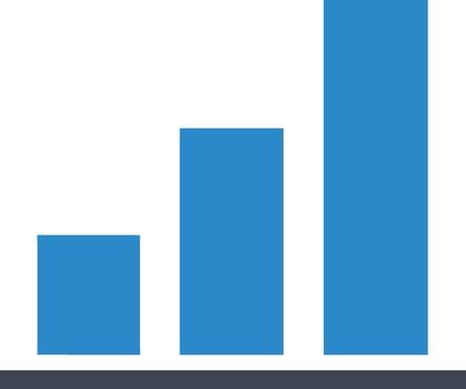 Bar Graph Showing Increasing Values in Blue. vector