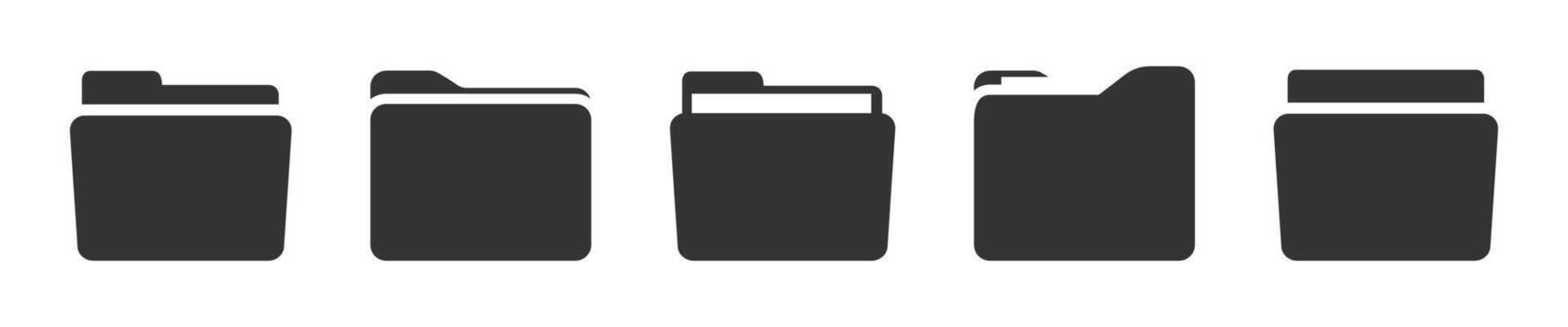 Folder. File folder icon set. Folder with files icons. File folders with data. Web archive and web directory. vector