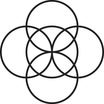 geométrico modelo con cinco superposición círculos vector