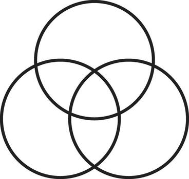 Geometric Pattern with Three Overlapping Circles vector