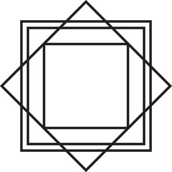 Overlapping Squares and Diamonds Line Pattern vector