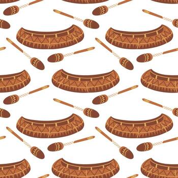 Pattern of traditional musical instruments vector