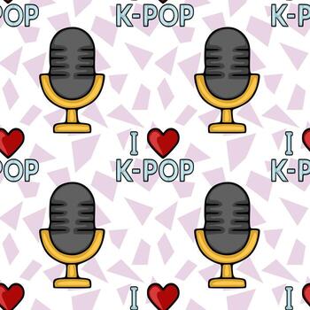 K-Pop microphone pattern design vector