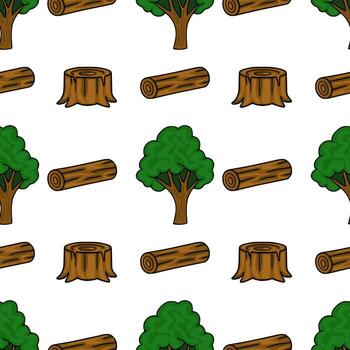 Tree and log pattern design illustration vector