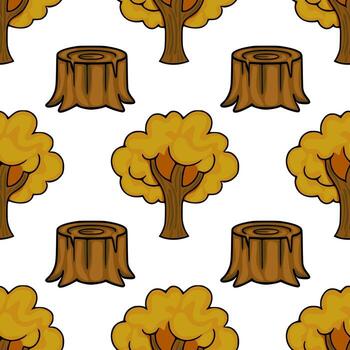 Tree and stump pattern illustration vector