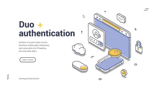 Duo authentication illustration vector