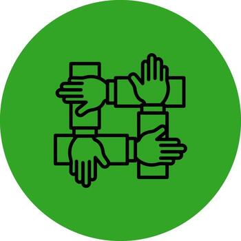 trabajo en equipo futurista usuario interfaz marca vector