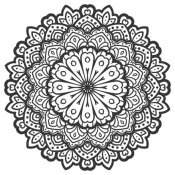 Intricate Geometric Mandala Pattern in Black png