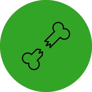 Broken Bone Cool Tone Graphic Form vector