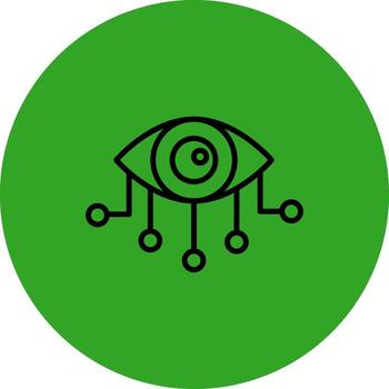 Bionic Eye Neon Style UI Symbol vector