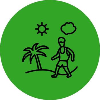 Man In Beach Geometric Mobile App Mark vector