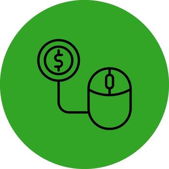 Pay Per Click Thin Line Art Element vector