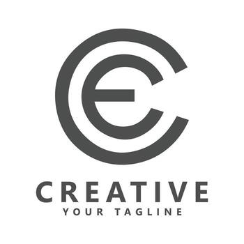 Creative Logo with Intertwined C and E Letters in Circular Format vector