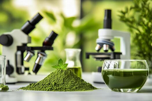 Exploring the Properties of Green Powder With Microscopes and Natural Elements in a Laboratory Setting photo