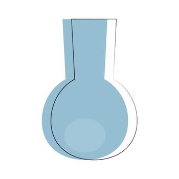 Modern abstract blue vase with rounded bottom shape. vector